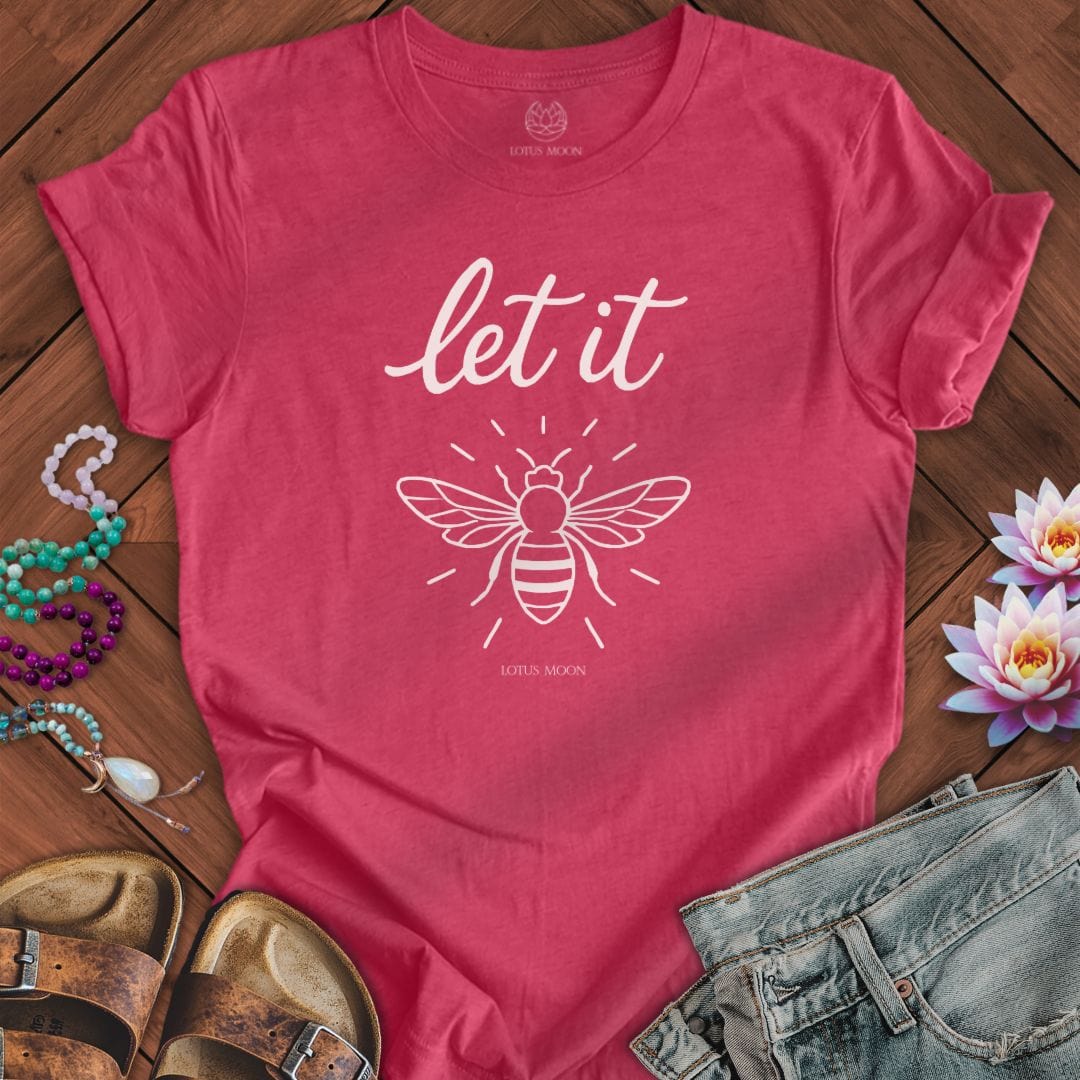 Let It Bee Tee Heather Raspberry