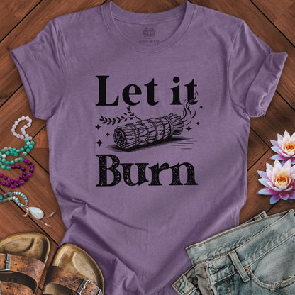 Let It Burn Tee Heather Purple