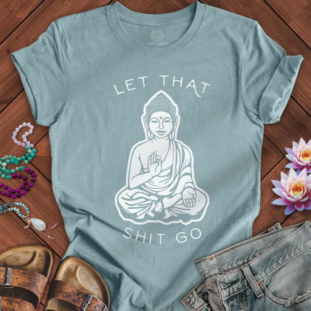 Let It Go Tee Heather Blue Lagoon