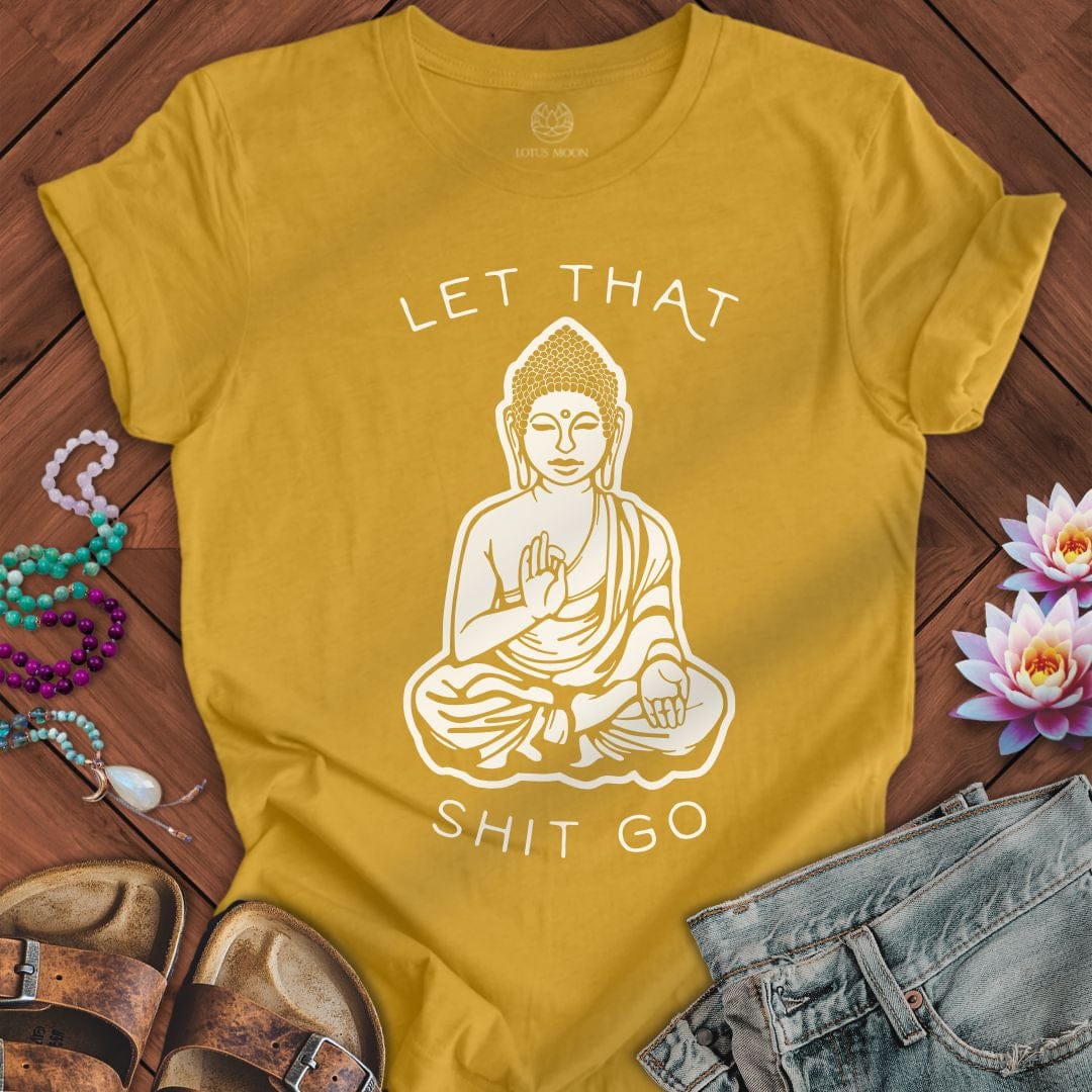 Let It Go Tee Heather Mustard