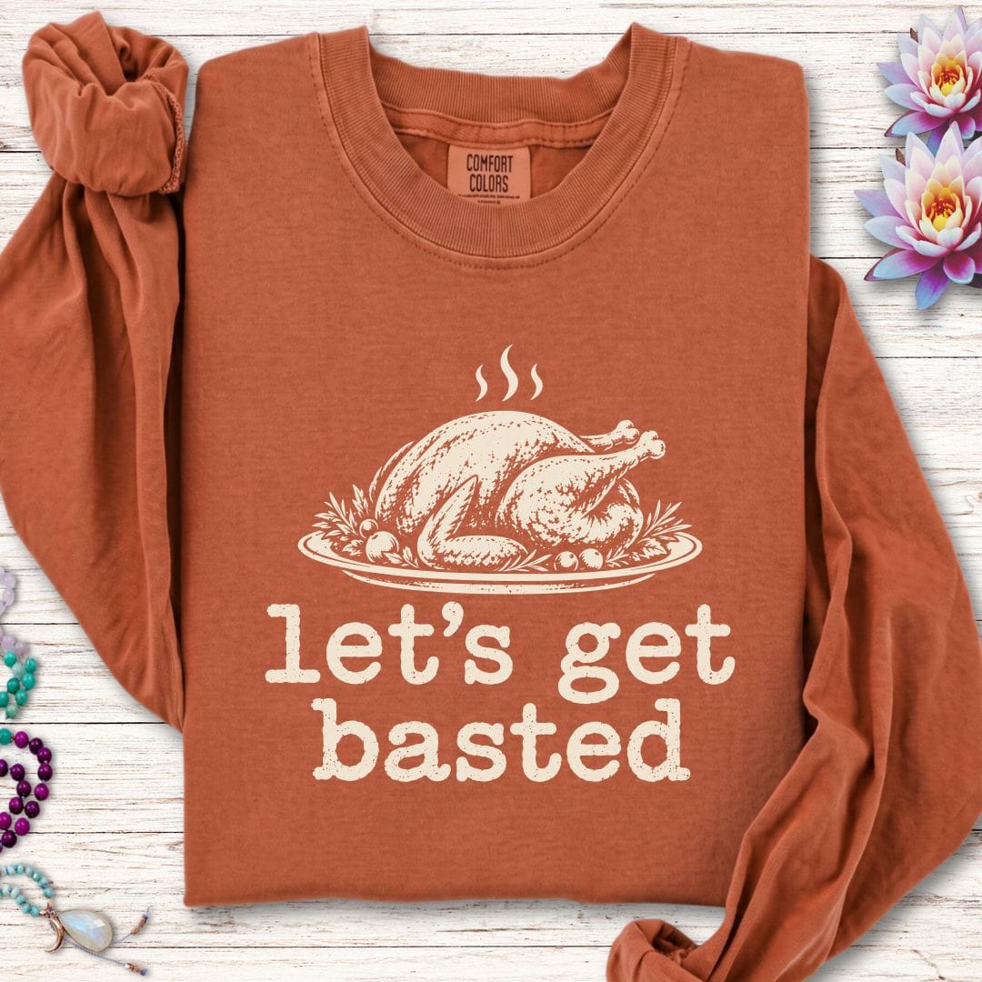 Printify Long-sleeve Let's Get Basted Long Sleeve Tee Yam / S