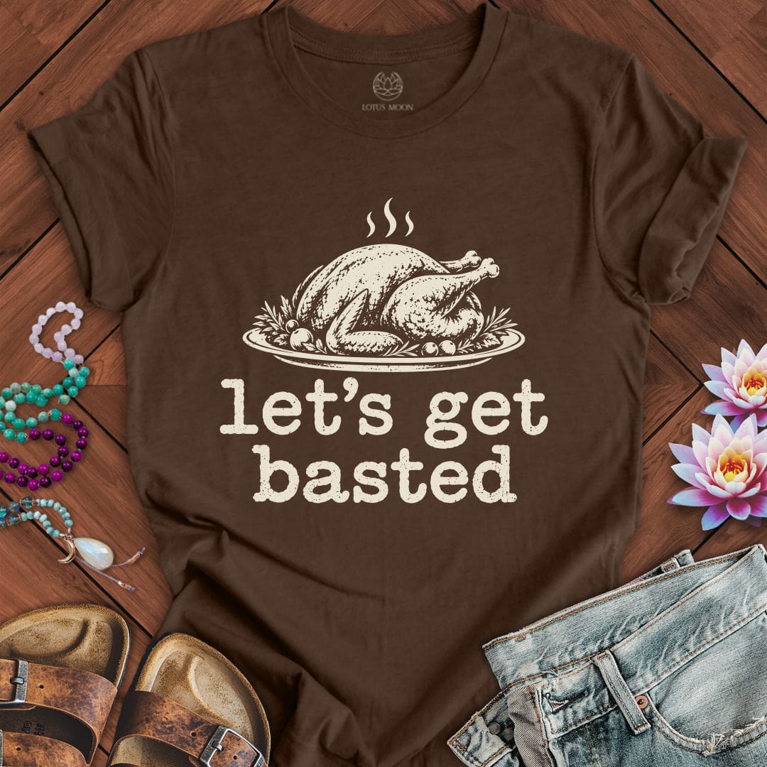 Let's Get Basted Tee Heather Brown