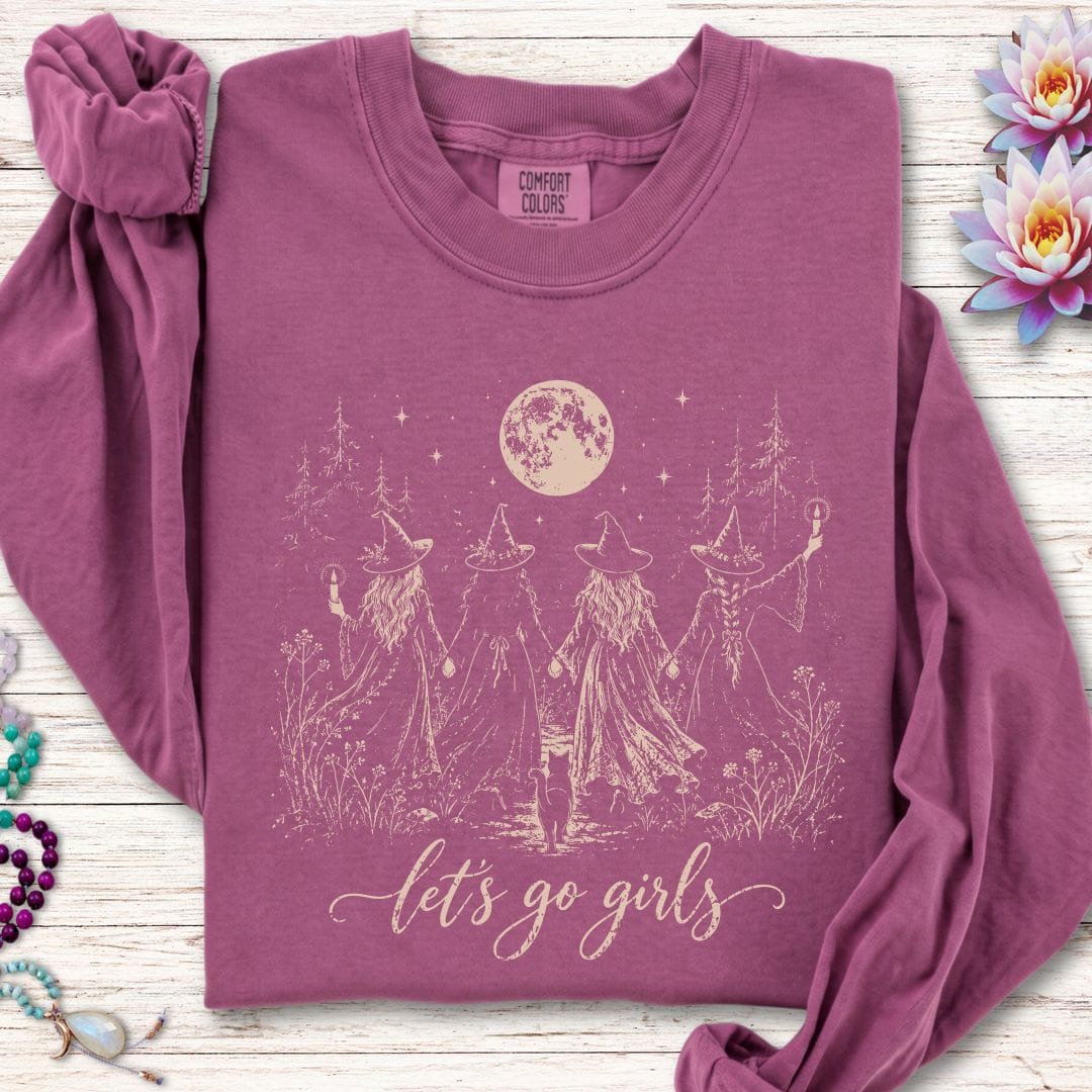 Let's Go Girls Long Sleeve Tee Berry