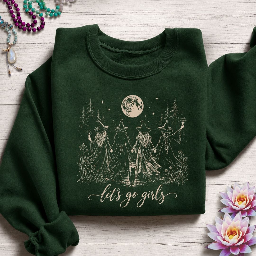 Let's Go Girls Sweatshirt Forest Green