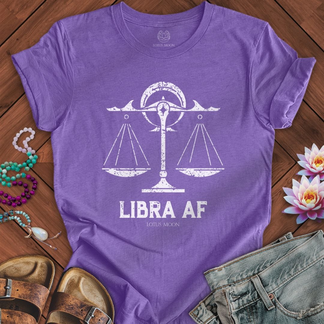 Lotus Moon Co. T-Shirt Libra AF Tee Heather Team Purple / S