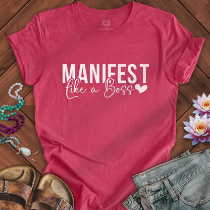 Like a Boss Tee Heather Raspberry