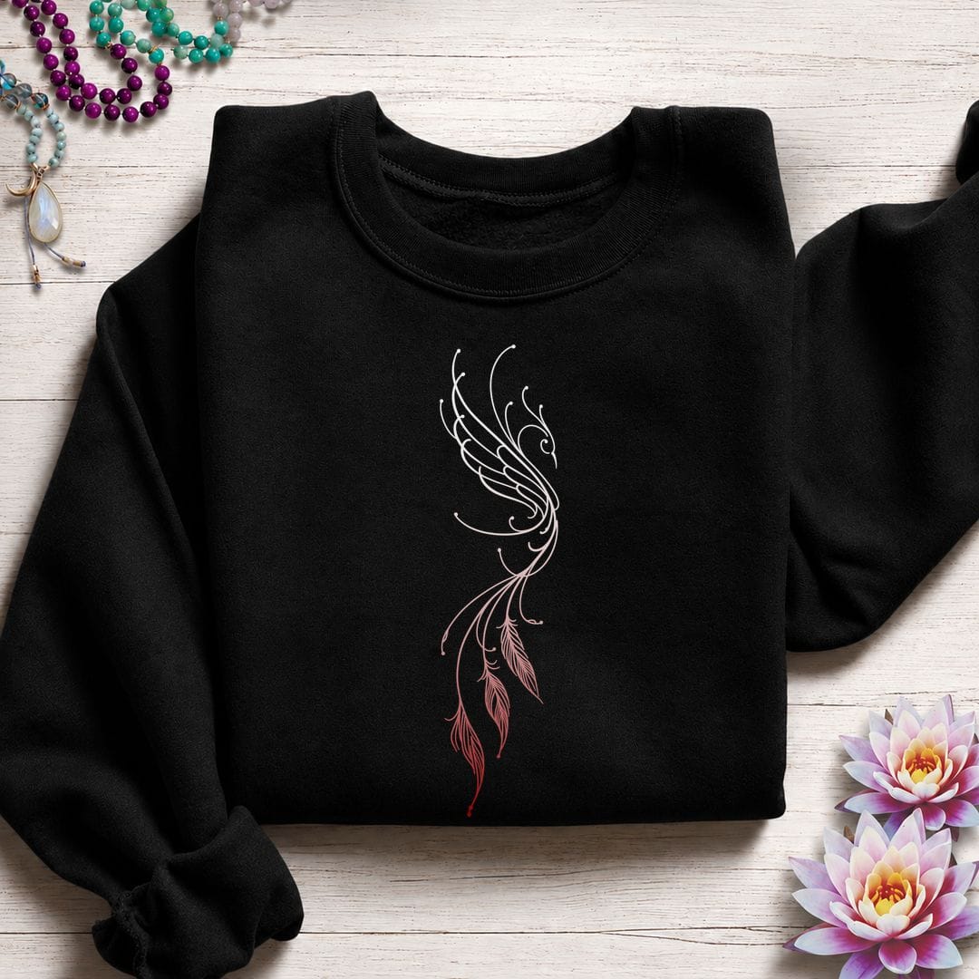 Line Art Phoenix Sweatshirt Black