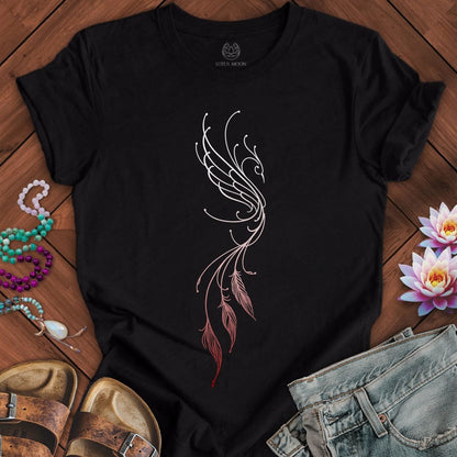 Printify T-Shirt Line Art Phoenix Tee Black / S