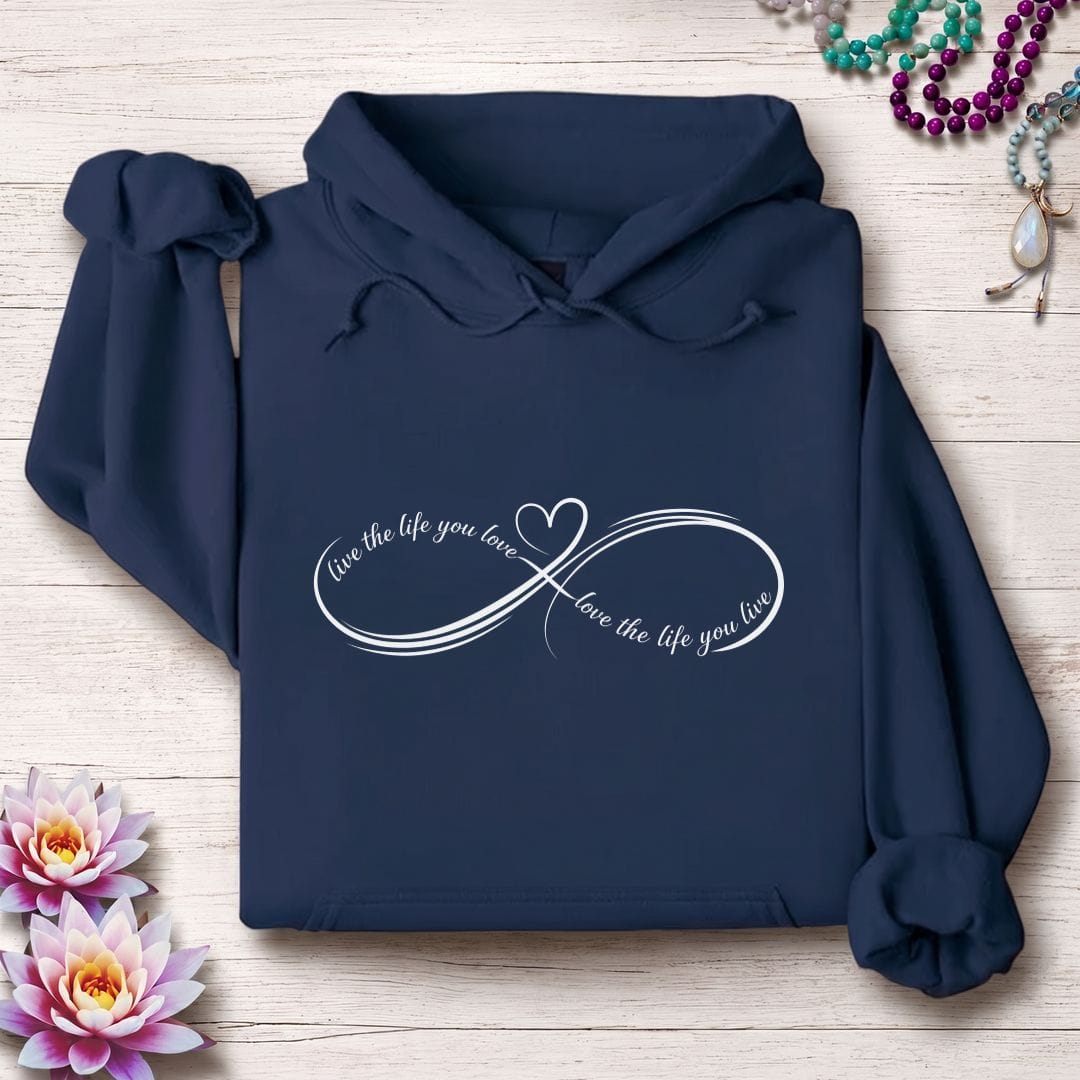 Printify Hoodie Live Love Infinity Hoodie Navy / S