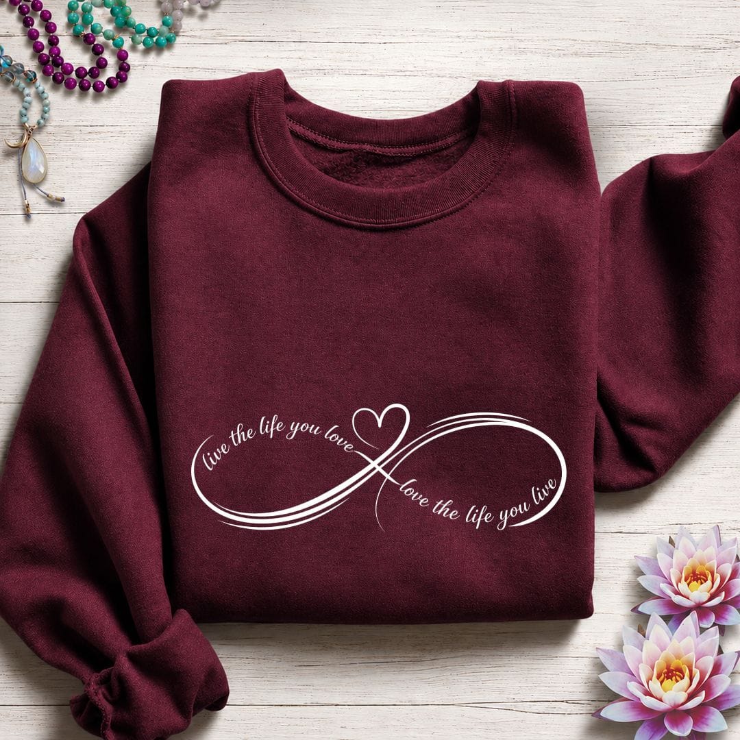 Live Love Infinity Sweatshirt Maroon