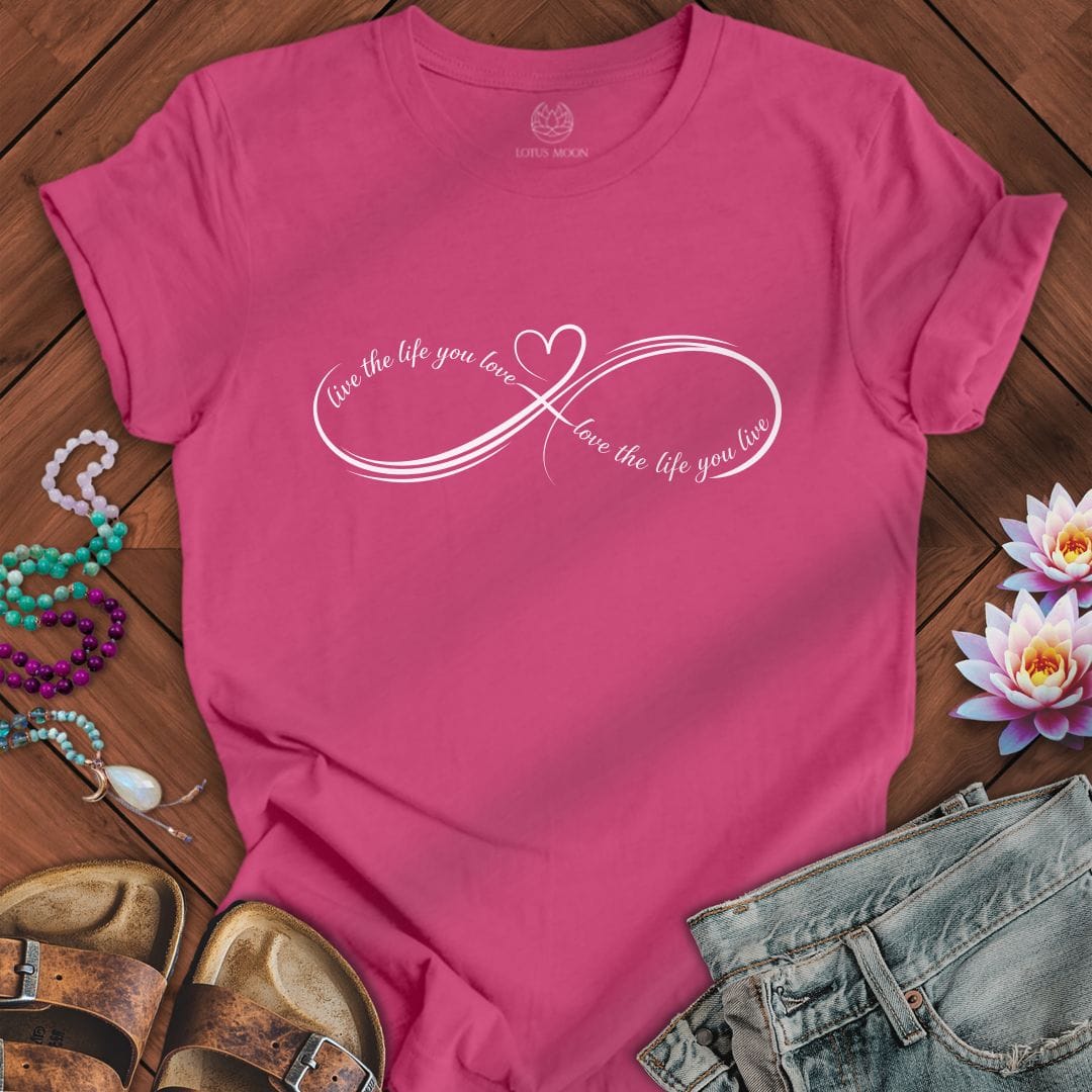 Printify T-Shirt Live Love Infinity Tee Berry / S