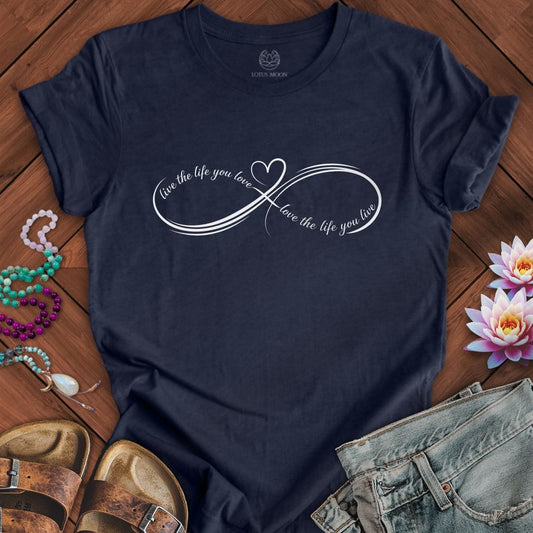 Live Love Infinity Tee Heather Midnight Navy