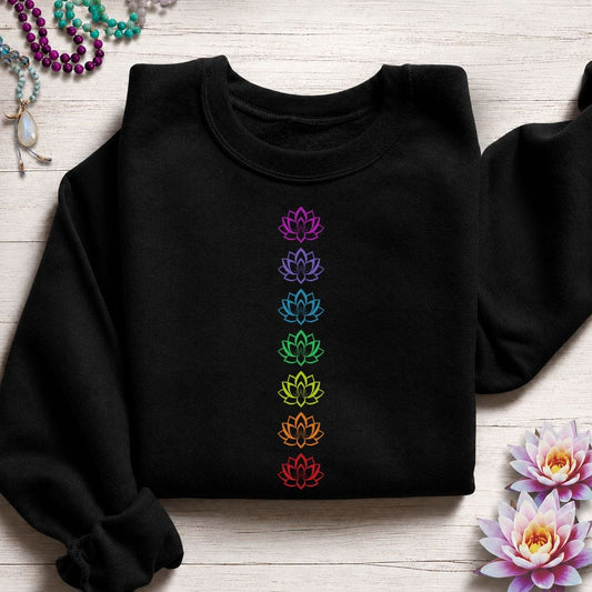 Lotus Chakras Sweatshirt Black