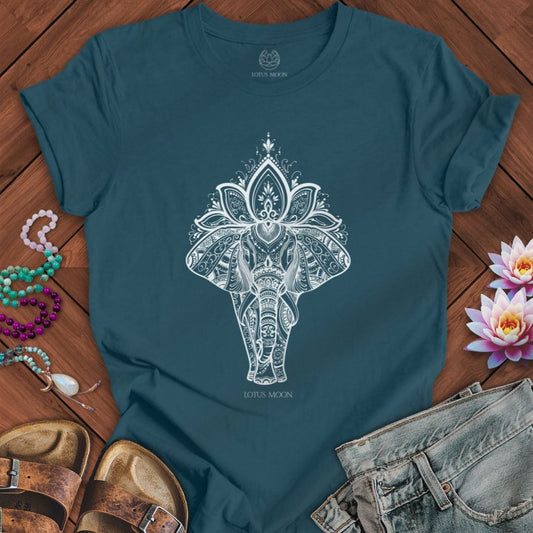 Lotus Elephant Tee Deep Teal