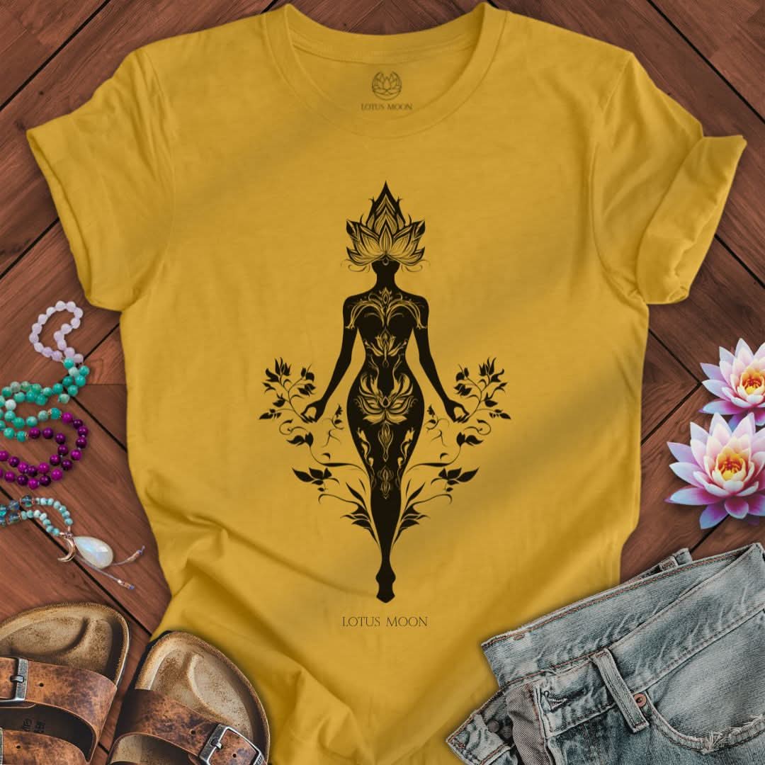 Lotus Goddess Tee Heather Mustard