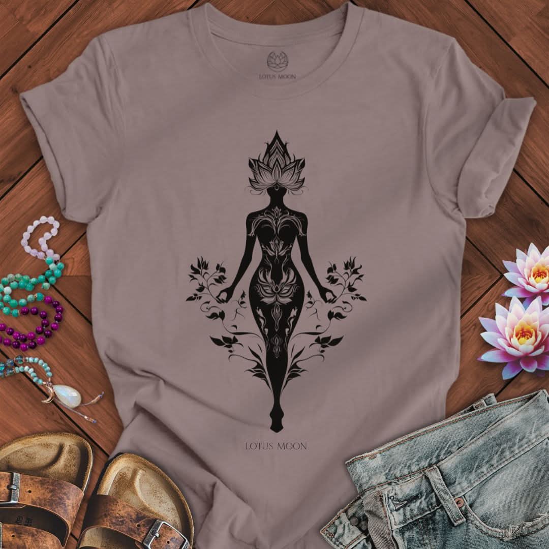 Lotus Goddess Tee Pebble Brown