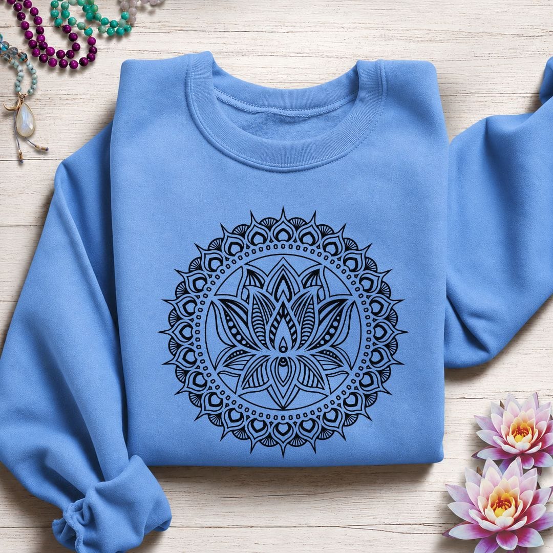 Lotus Mandala Sweatshirt Carolina Blue