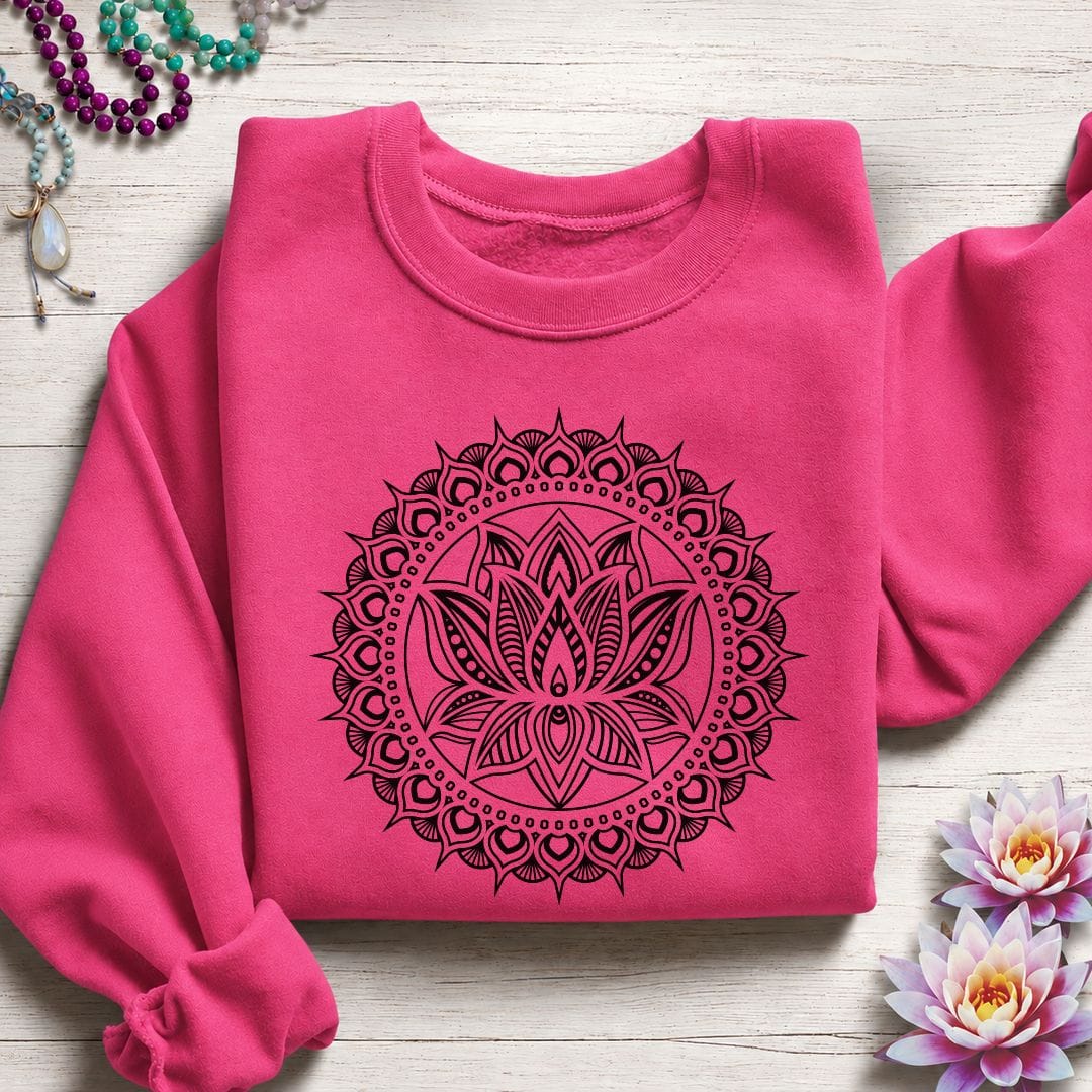 Lotus Mandala Sweatshirt Heliconia