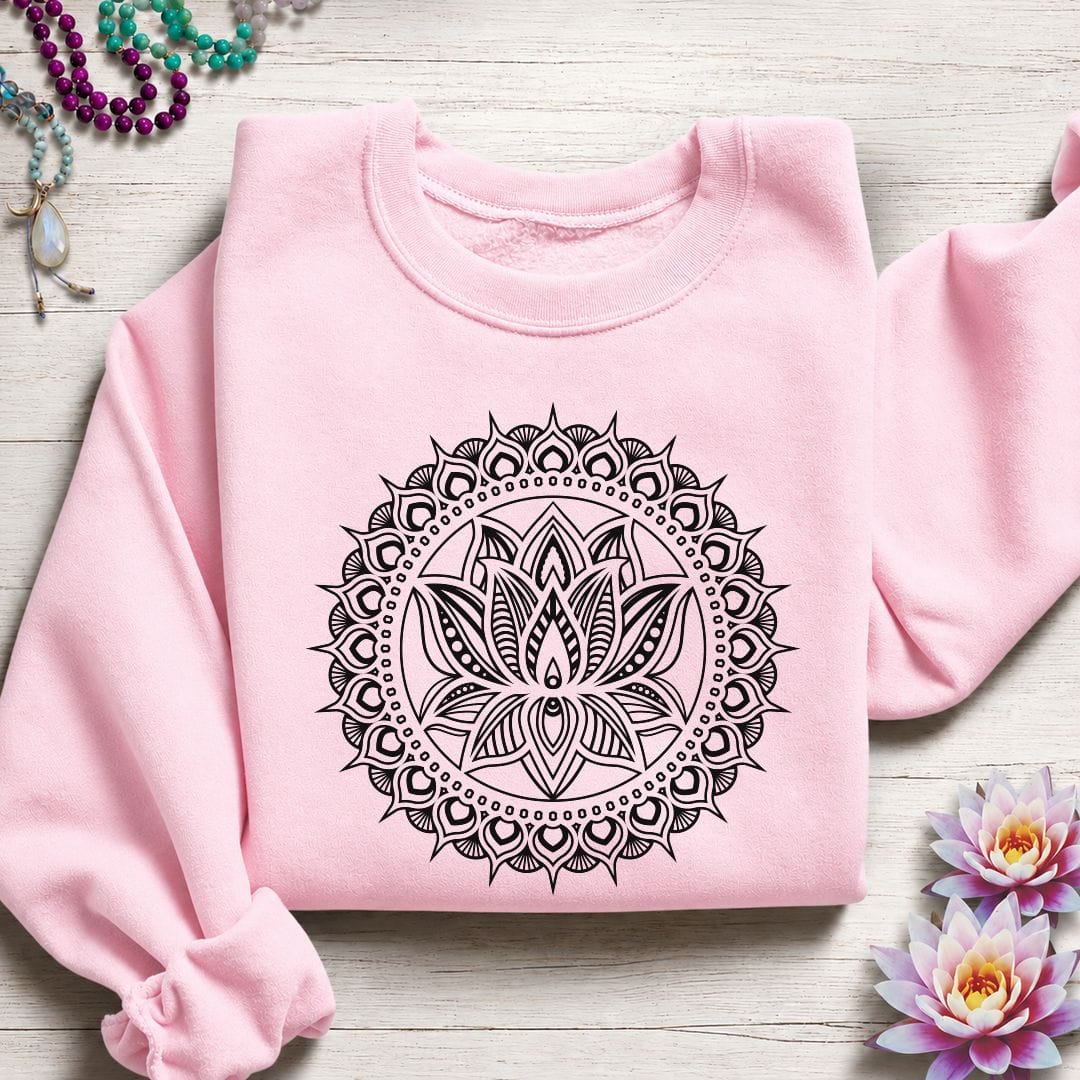 Lotus Mandala Sweatshirt Light Pink