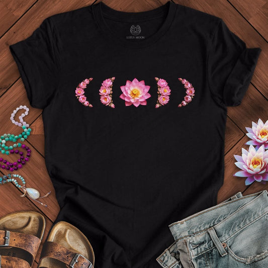 Printify T-Shirt Lotus Moon Phases Tee Black / S