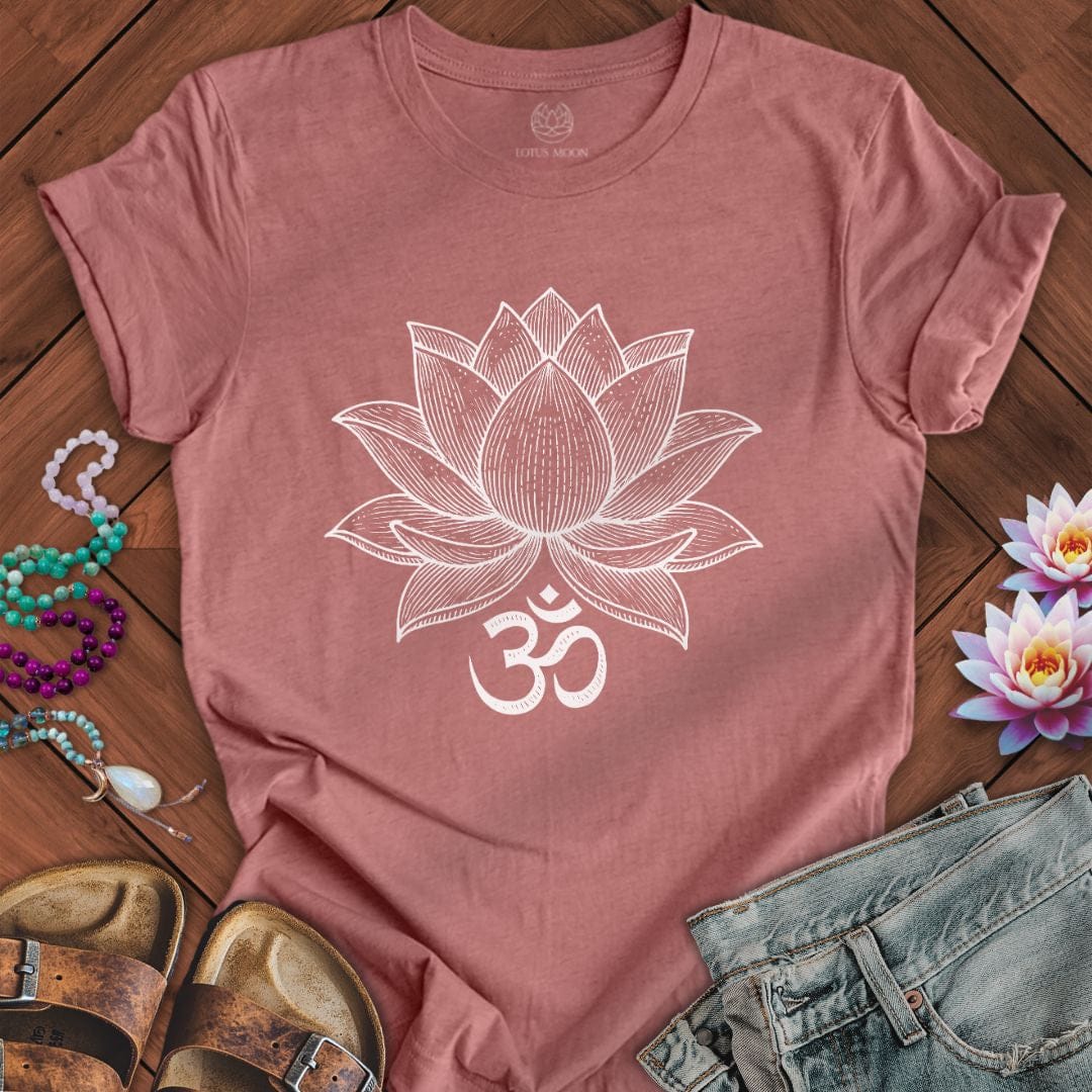 Lotus Om Tee Heather Mauve