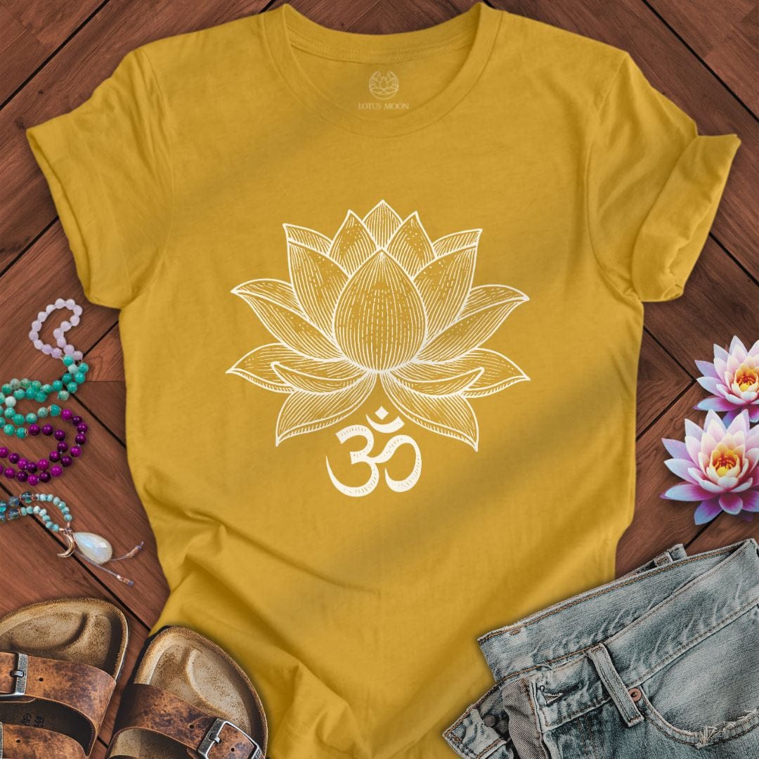 Lotus Om Tee Heather Mustard