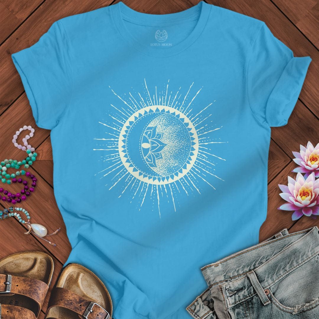 Lotus Sunburst Tee Aqua