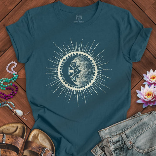 Lotus Sunburst Tee Deep Teal