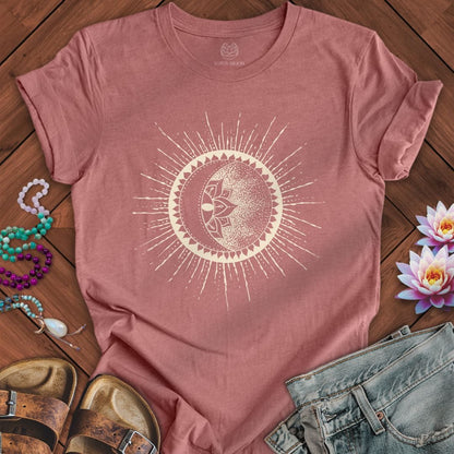 Lotus Sunburst Tee Heather Mauve