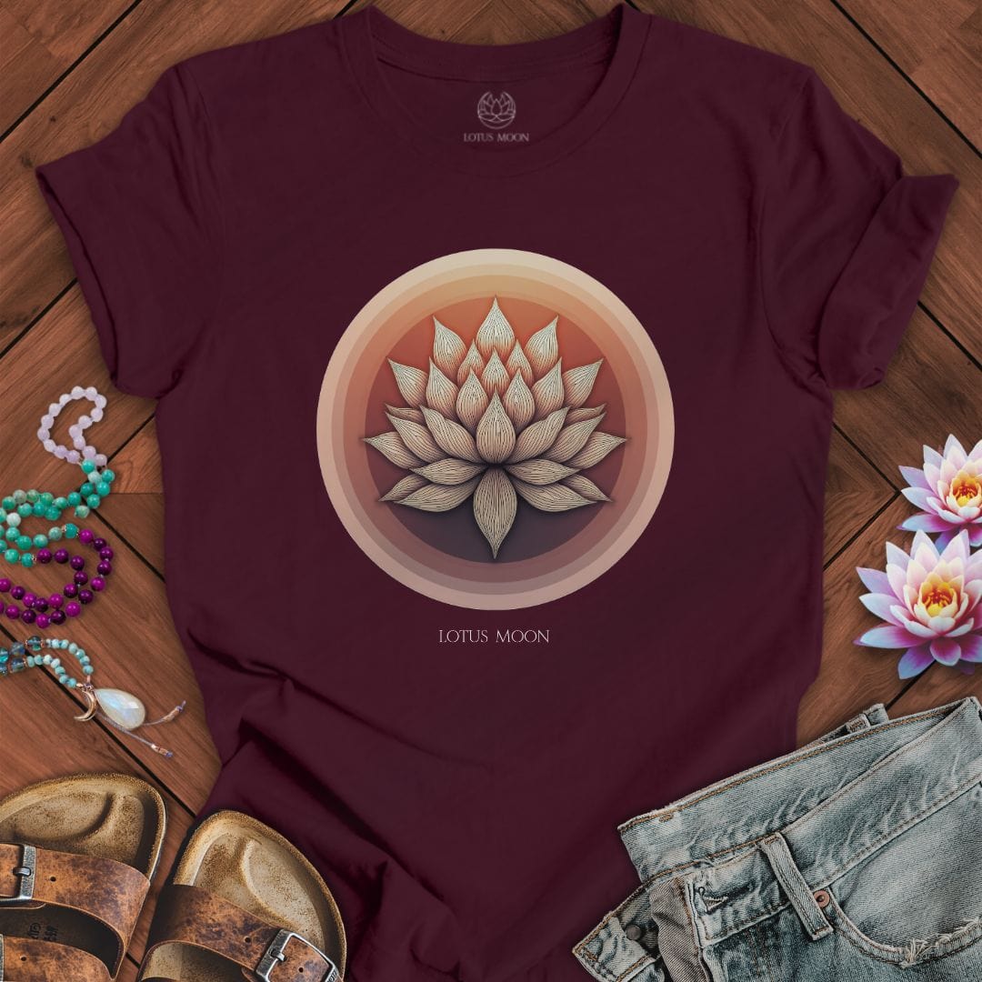 Lotus Sunset Tee Maroon