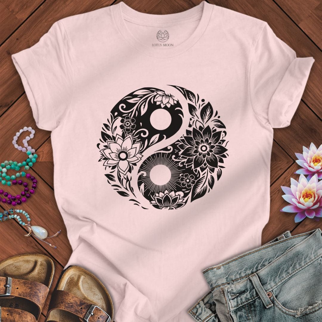 Lotus Yin Yang Tee Soft Pink