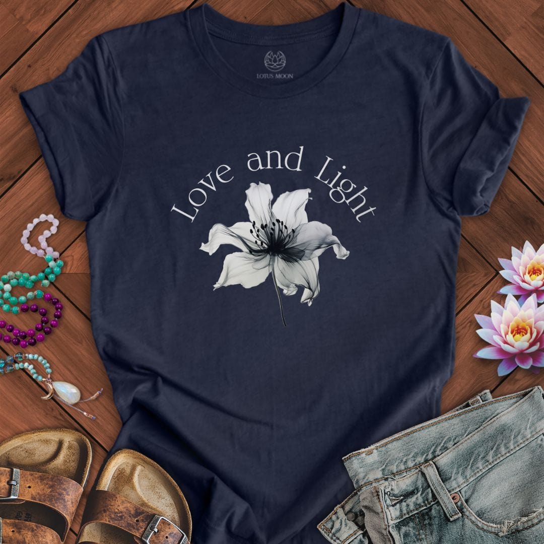 Love and Light Tee Heather Midnight Navy