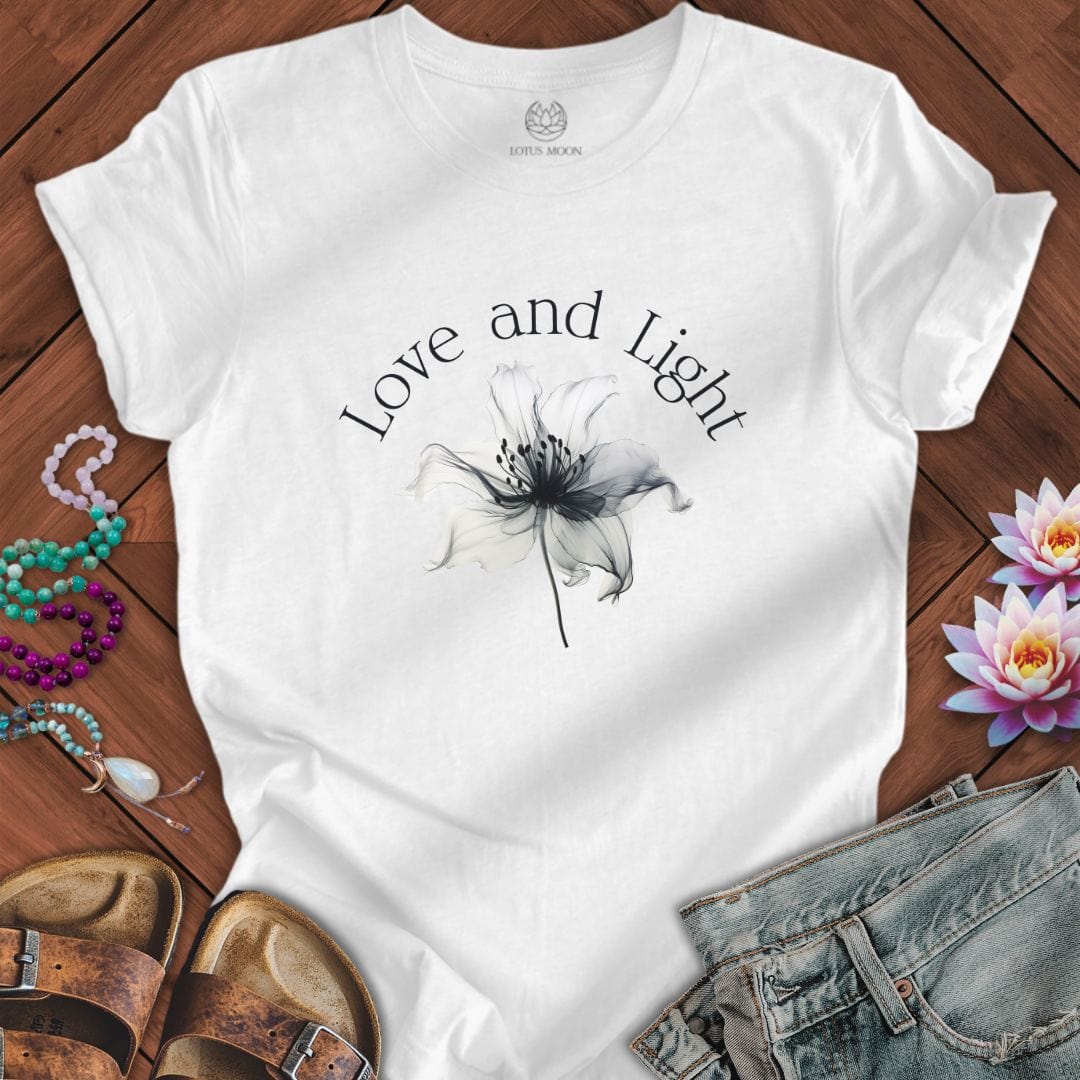 Love and Light Tee Solid White Blend