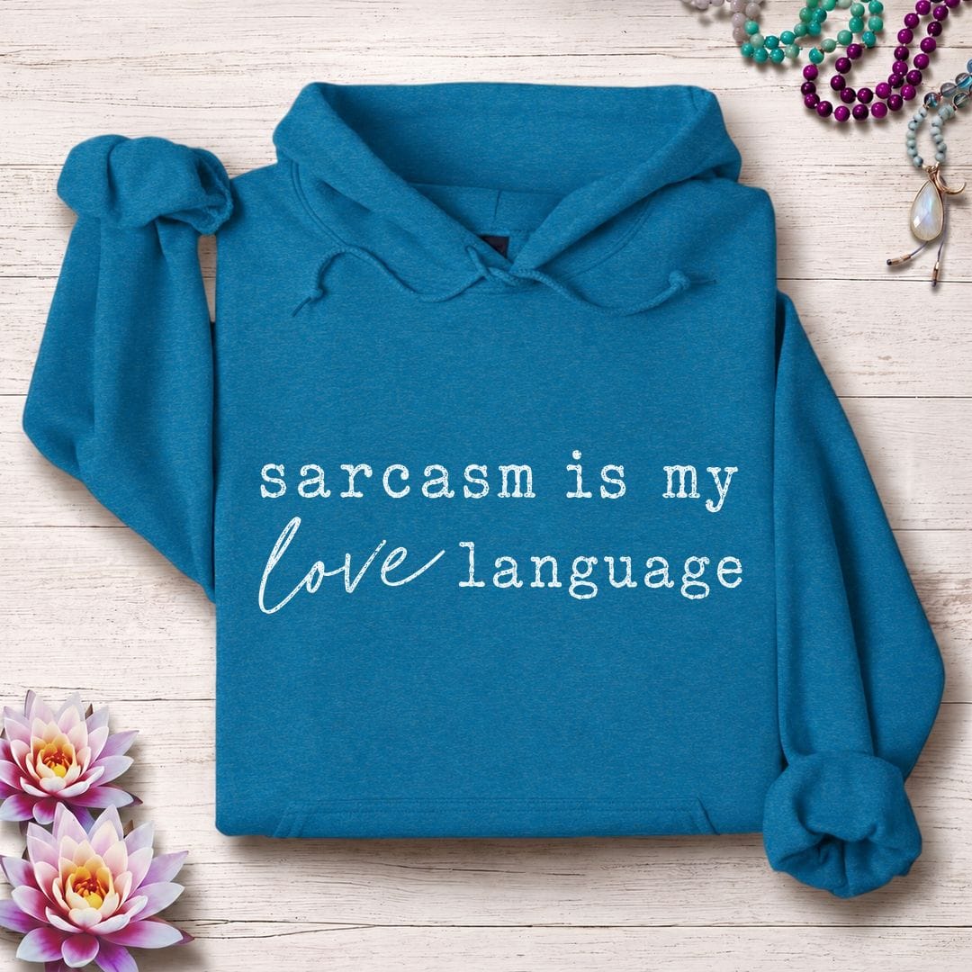 Printify Hoodie Love Language Hoodie Antique Sapphire / S