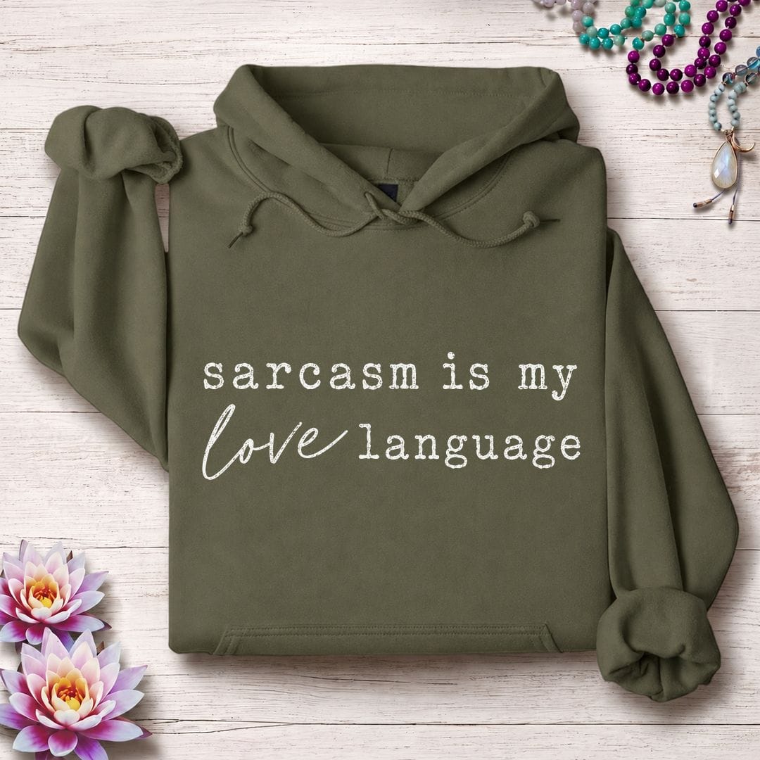 Printify Hoodie Love Language Hoodie Military Green / S