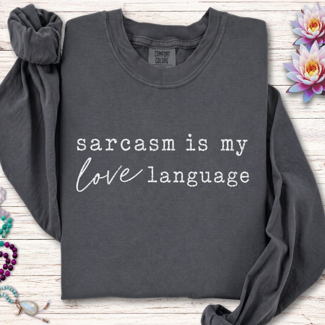 Printify Long-sleeve Love Language Long Sleeve Tee Pepper / S