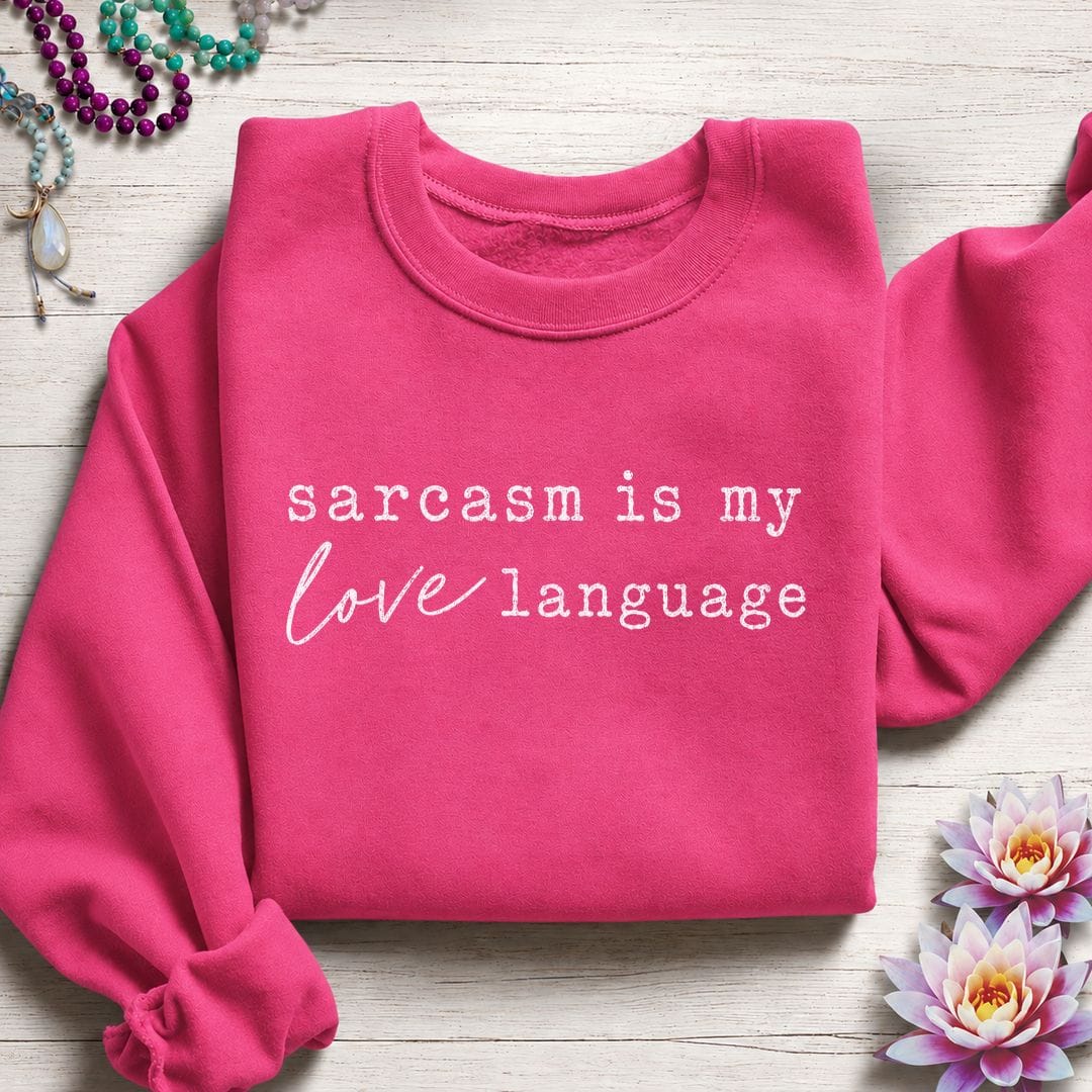 Printify Sweatshirt Love Language Sweatshirt Heliconia / S