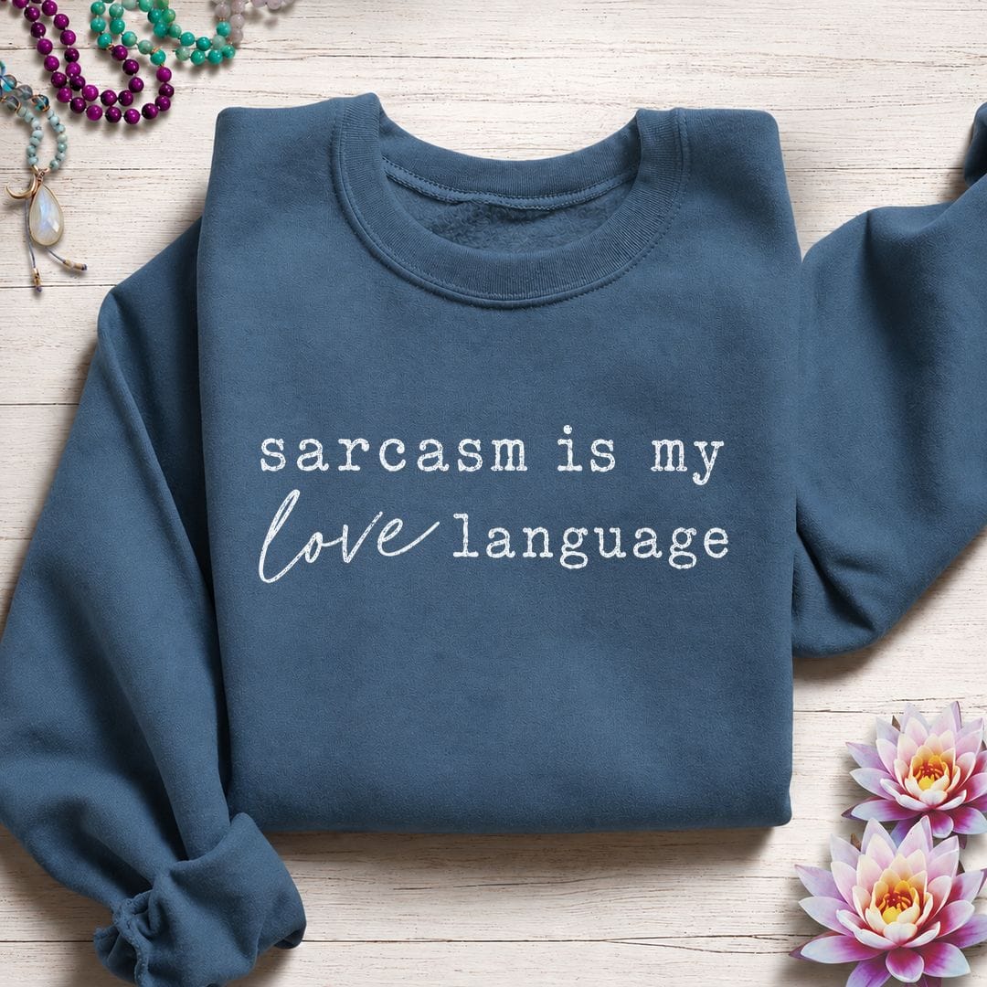 Printify Sweatshirt Love Language Sweatshirt Indigo Blue / S