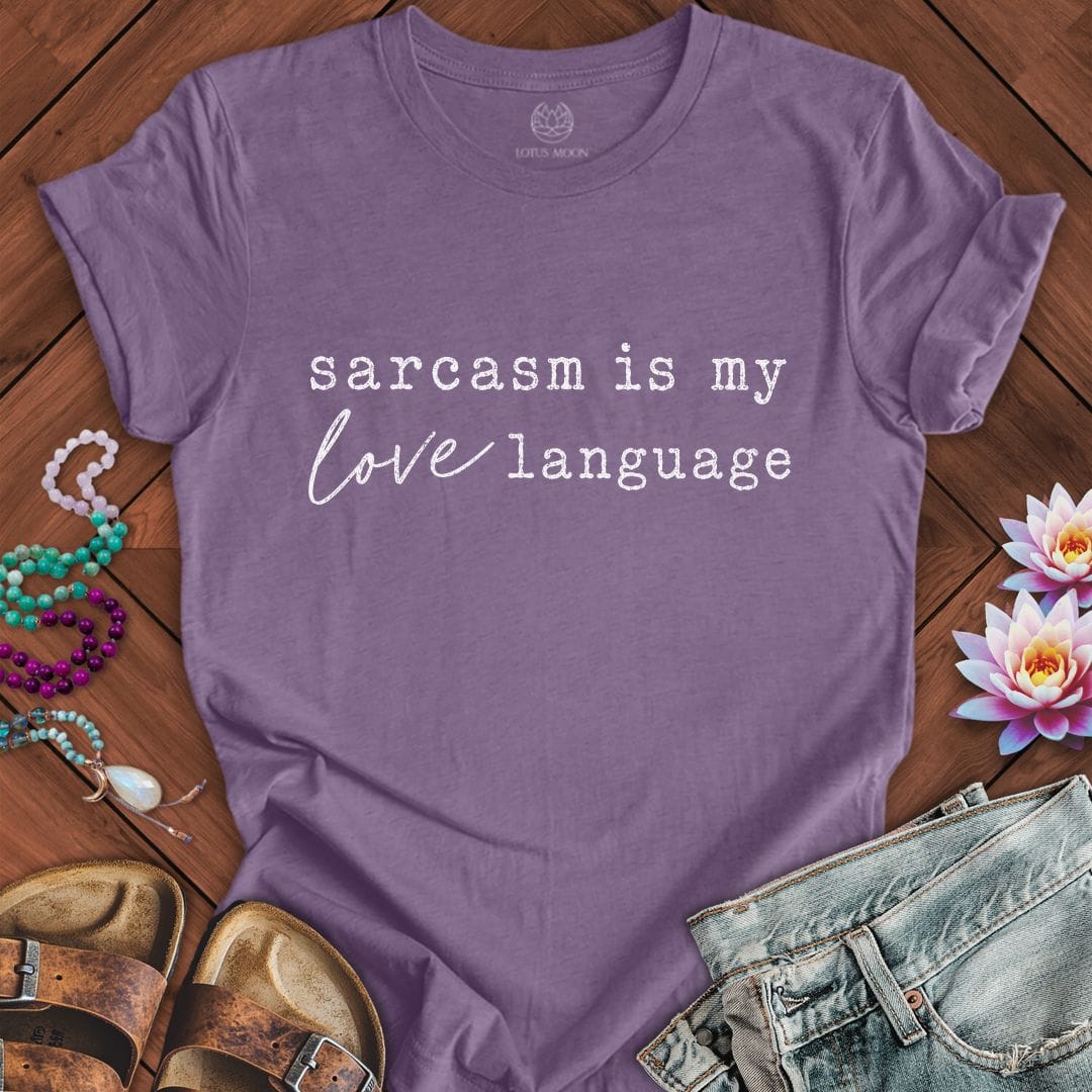 Printify T-Shirt Love Language Tee Heather Purple / S