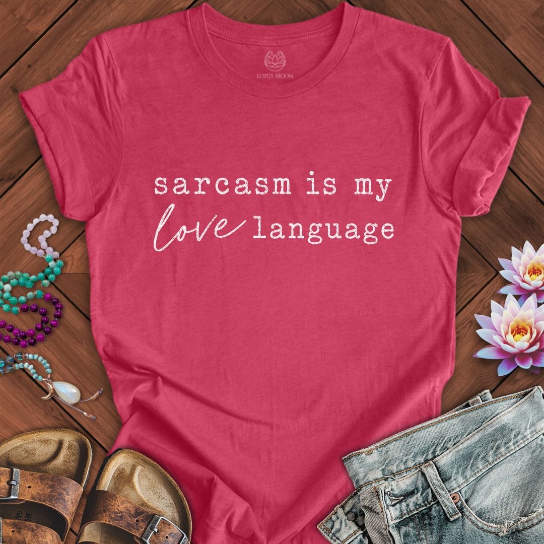 Printify T-Shirt Love Language Tee Heather Raspberry / S