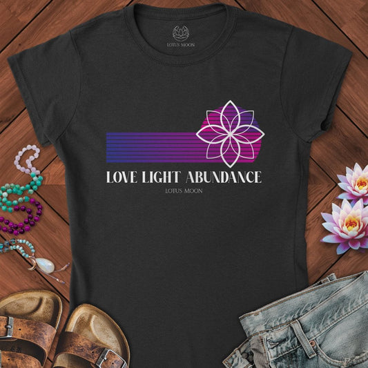 Love Light Abundance Fitted Tee Black