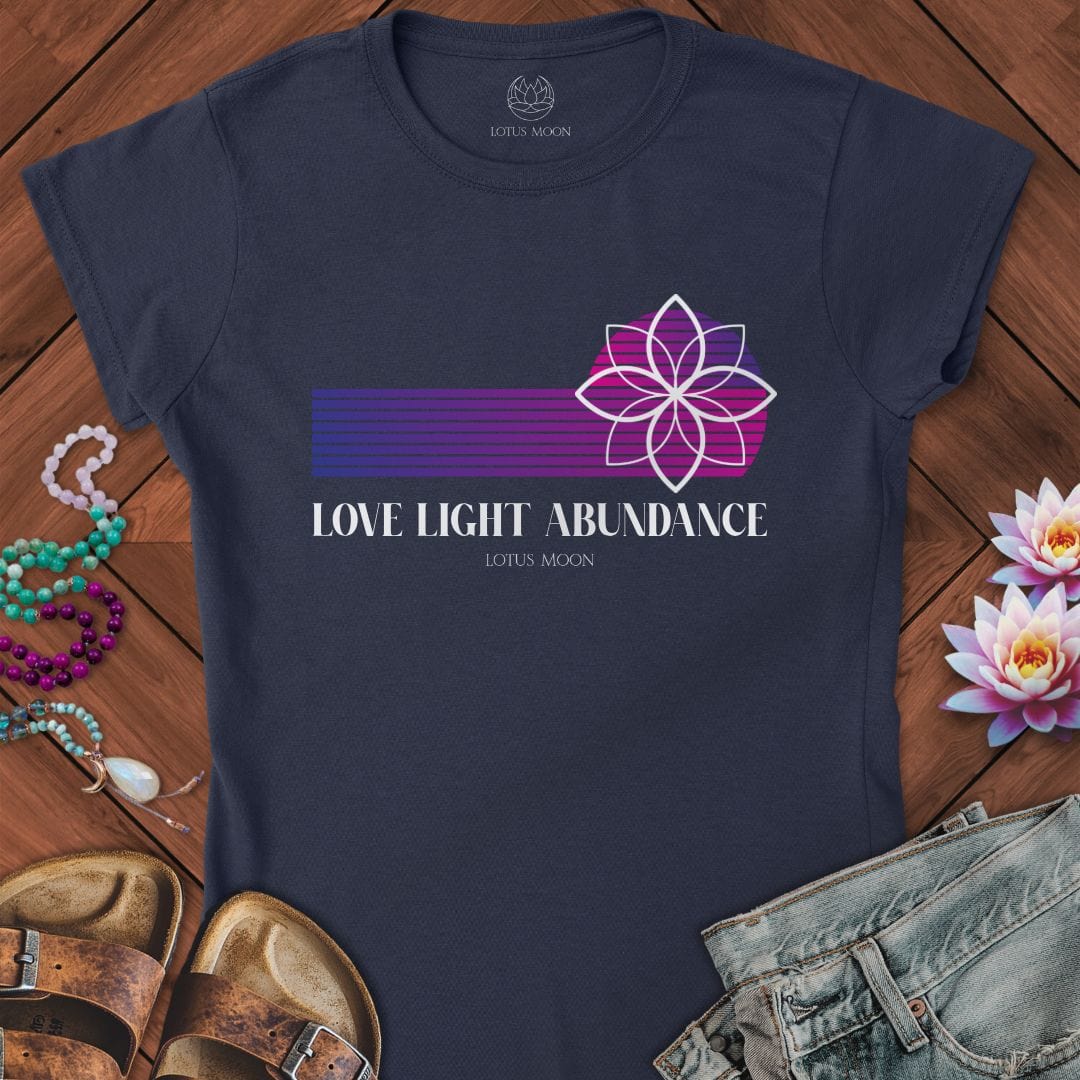 Love Light Abundance Fitted Tee Navy