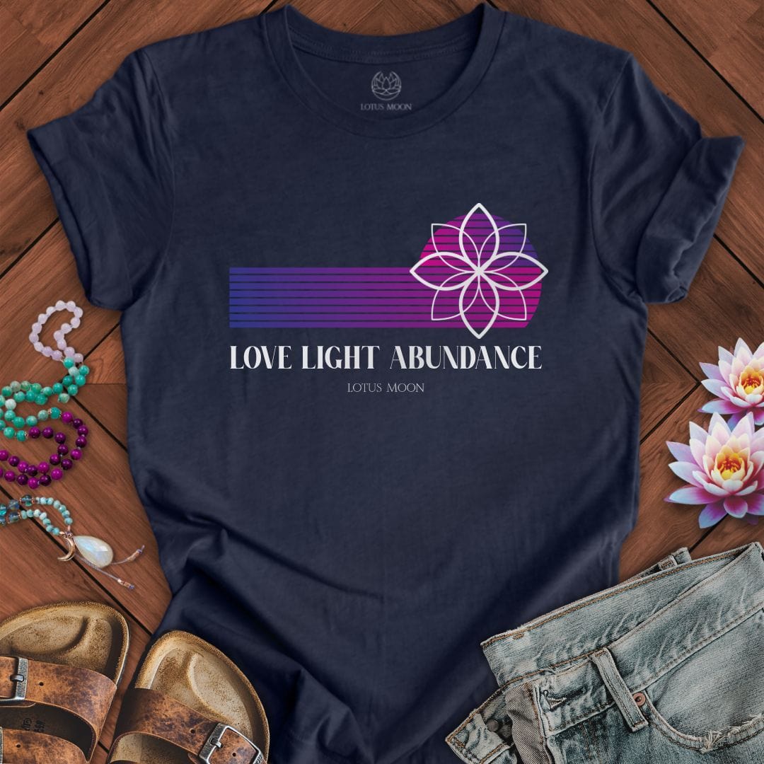 Love Light Abundance Tee Heather Midnight Navy