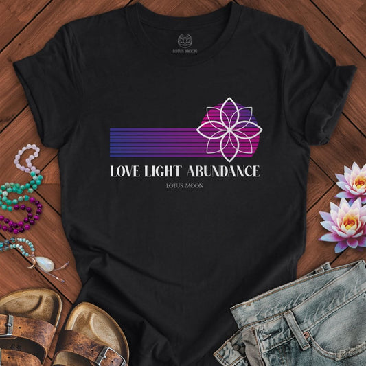 Love Light Abundance Tee Solid Black Blend