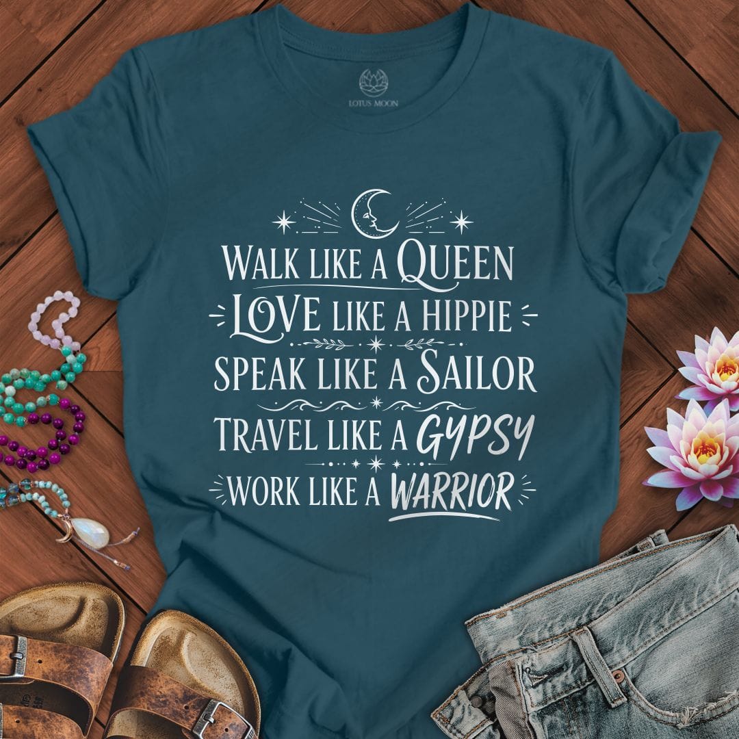 Love Like A Hippie Tee Deep Teal