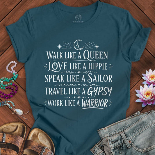 Love Like A Hippie Tee Deep Teal