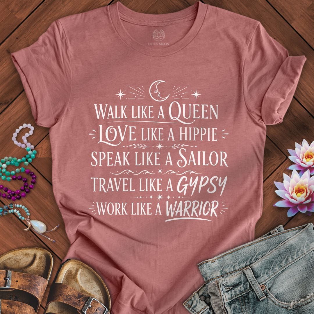 Love Like A Hippie Tee Heather Mauve