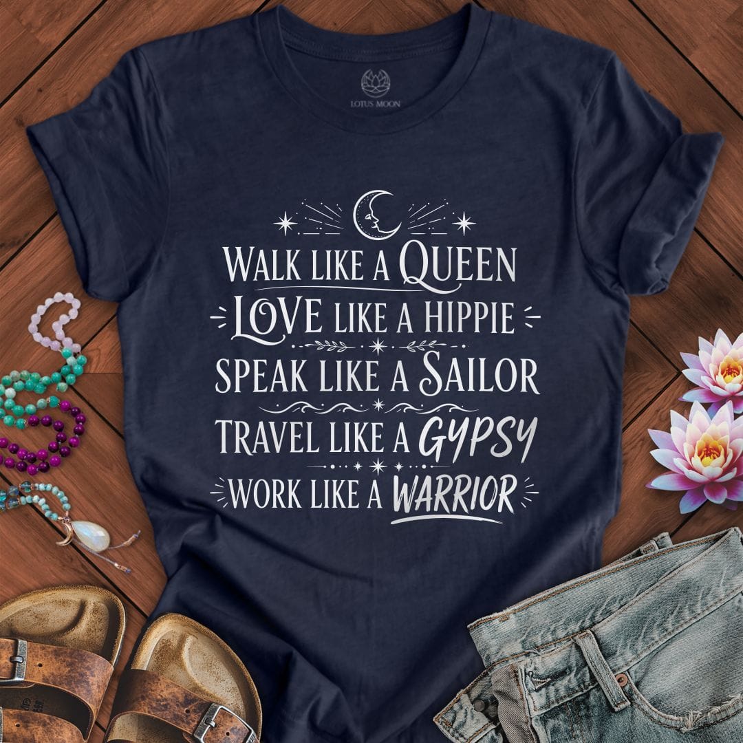 Love Like A Hippie Tee Heather Midnight Navy