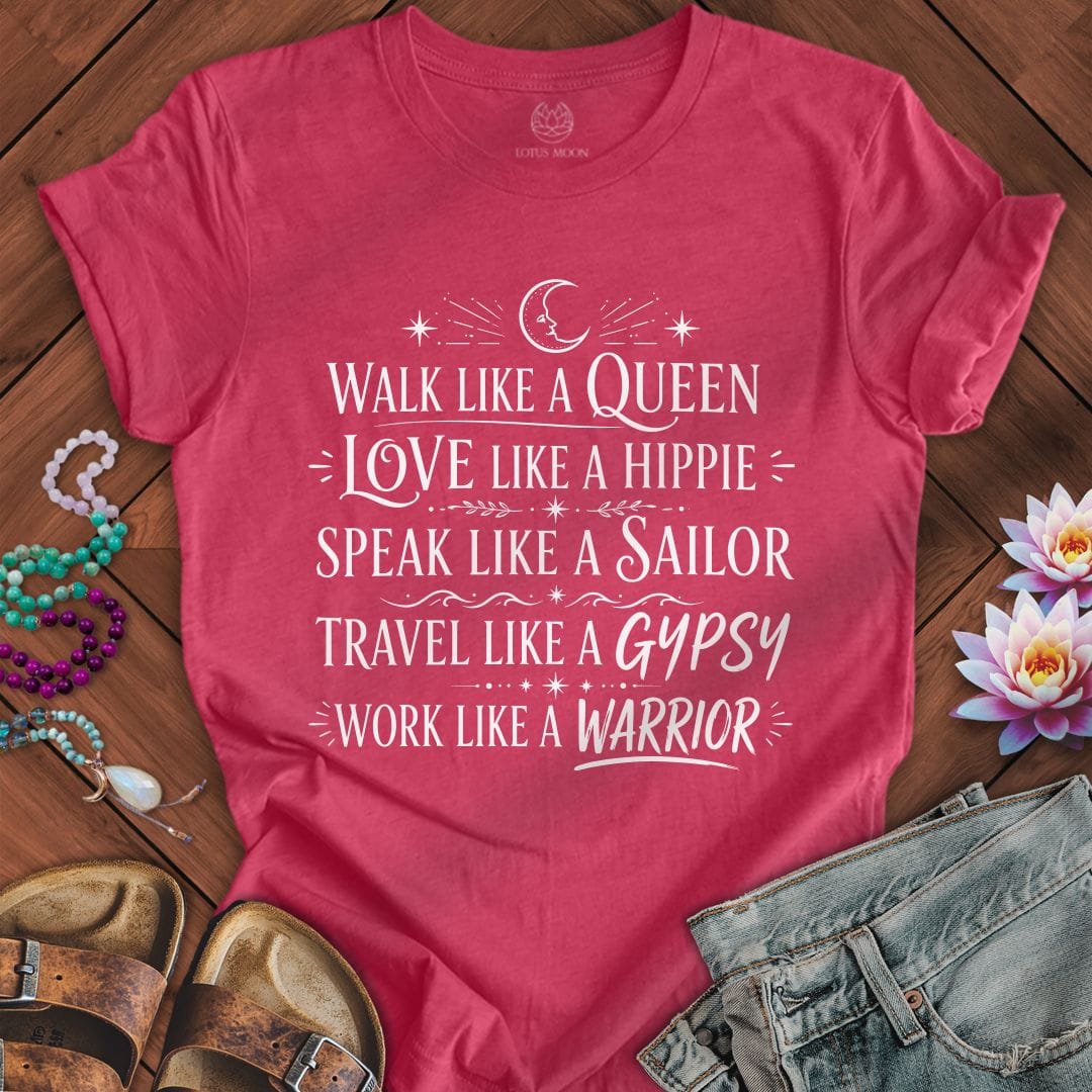Love Like A Hippie Tee Heather Raspberry