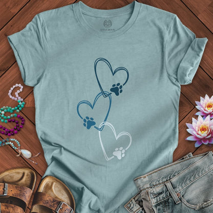 Love Print Tee Heather Blue Lagoon